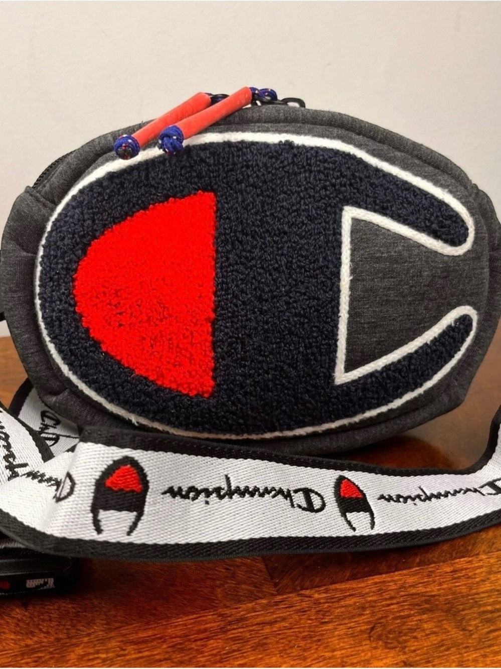 Champion Prime Logo Bum Bag Fanny Pack Belt Bag Gray Red Blue Athletic Casual